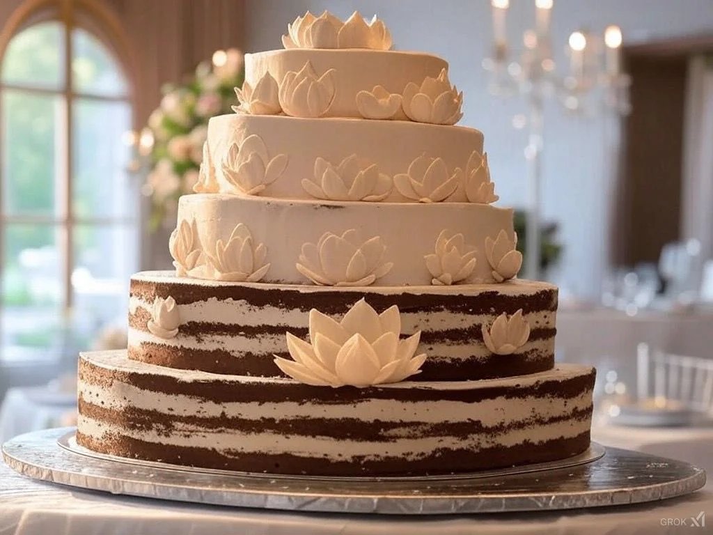 تورتة الشوكولاتة بالورود طبقات