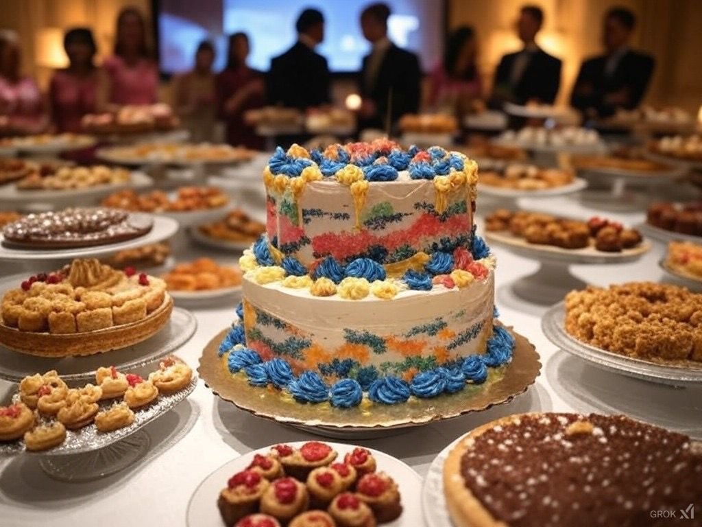 كيك فانيليا طبقات مع فواكه