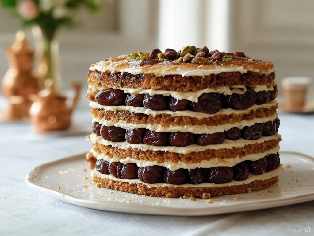 كيك طبقات التمر – مزيج فاخر من الأصالة والمذاق الرائع!