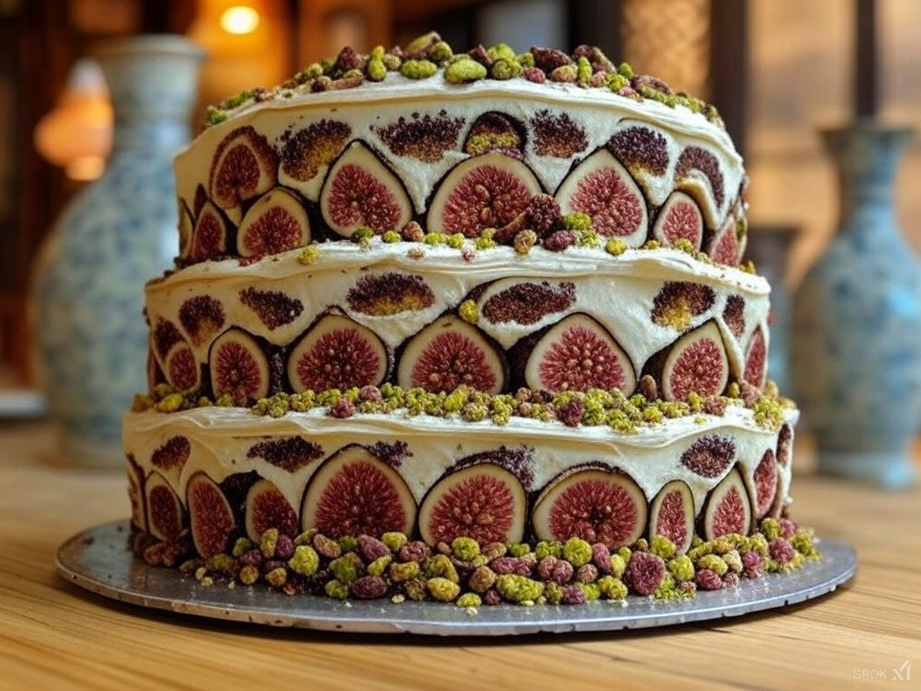 كيك الشوكولاتة المحشي بالتين – مزيج فاخر من النكهات الشرقية والغربية!